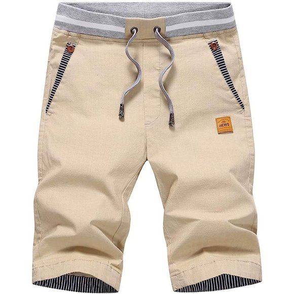 Casual Classic Fit Drawstring Summer Beach Shorts with Elastic Waist and Pockets - Picture 1 of 4